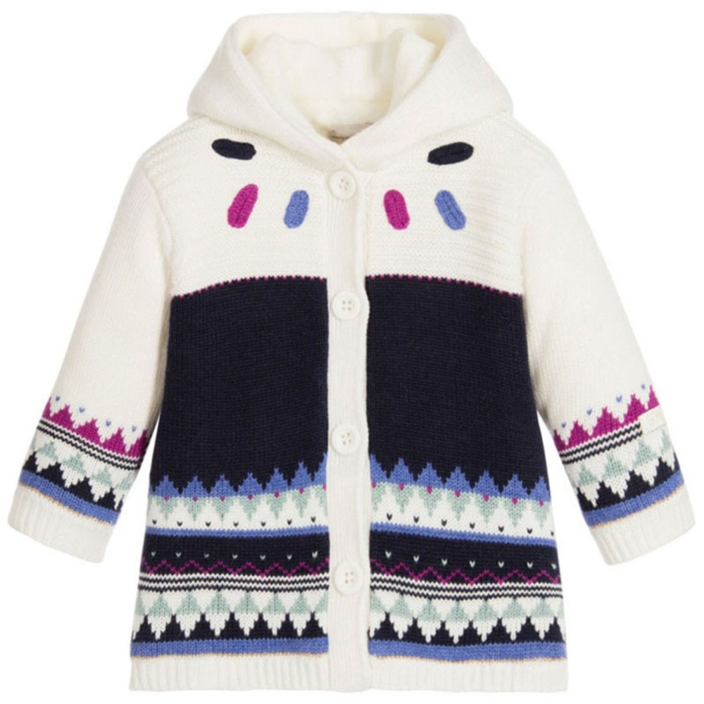 CATIMINI Toddler Girls' Patterned knit Hooded Cardigan